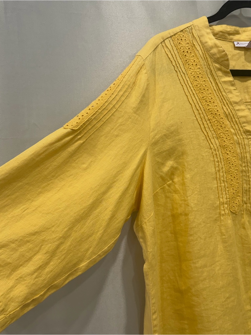 JM Collection Women’s Yellow Embroidered Tunic Top 3/4 Sleeve Size 18W NWT - Picture 3 of 14